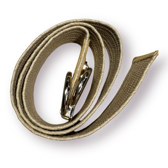 Michael Kors Belt Palgol Jute Tan Gold 555728 M/L 41" Gold Tone Hardware - Picture 4 of 7